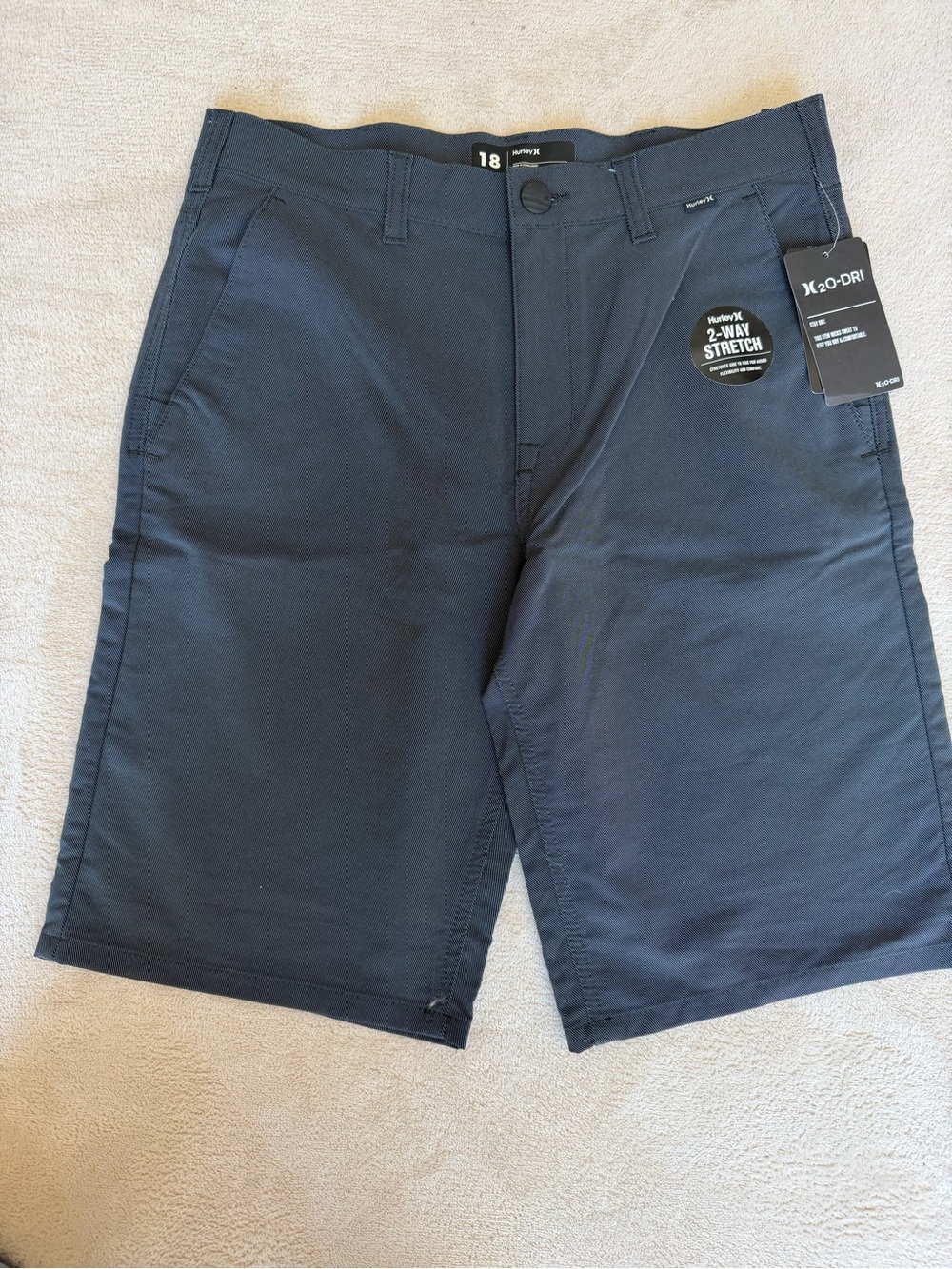 Hurley Men’s Black Flat Front Stretch Shorts